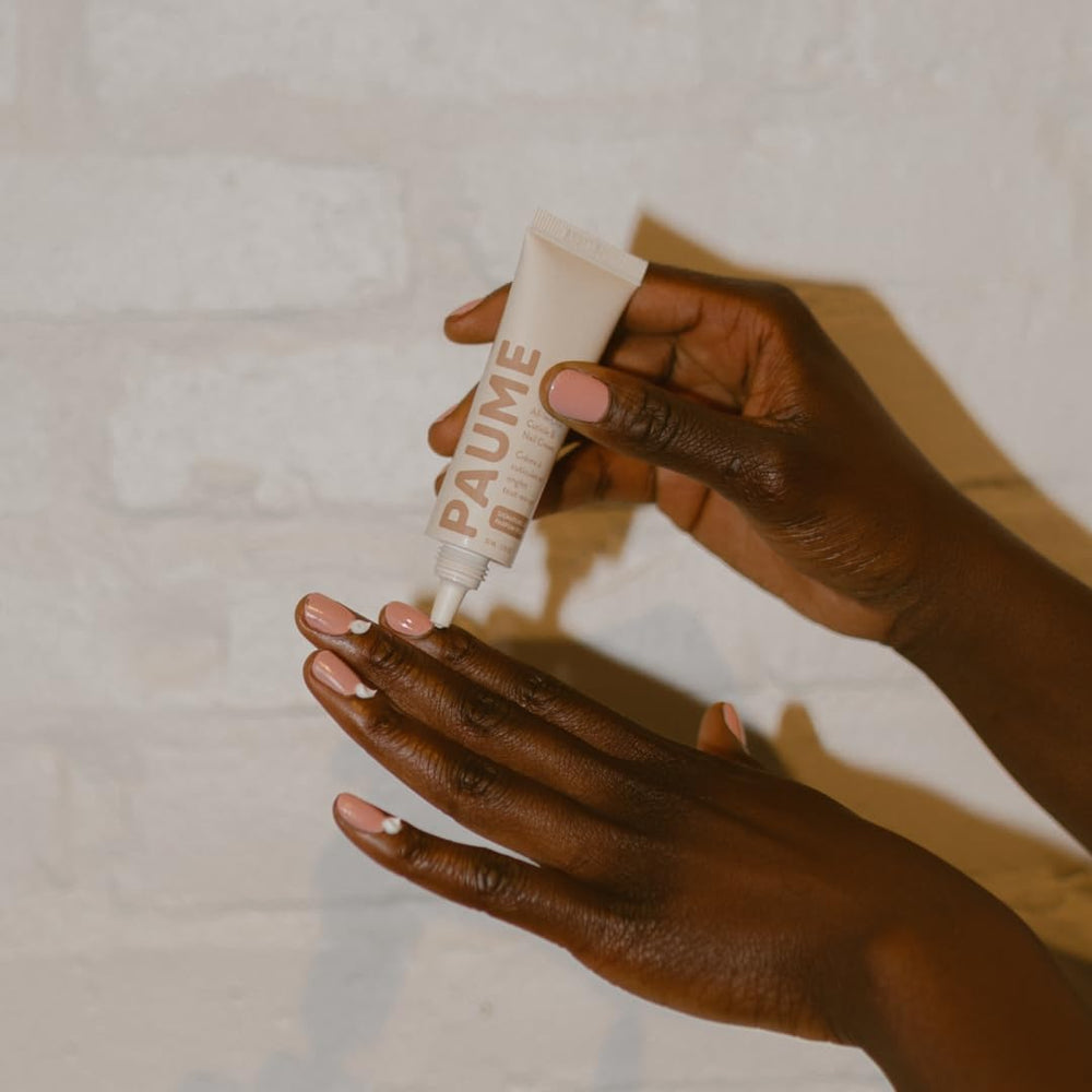 PAUME cuticle-nail-cream application demonstrates hydrating formula on nails and cuticles.