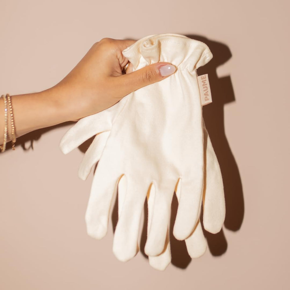 PAUME pairing with Overnight Hand Mask demonstrates a two-step moisture ritual.