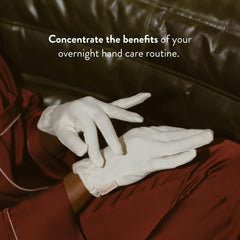 PAUME Overnight Hydration Gloves close-up of soft organic cotton fabric highlights breathability.