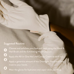PAUME Overnight Hydration Gloves worn during sleep support skin hydration and comfort.