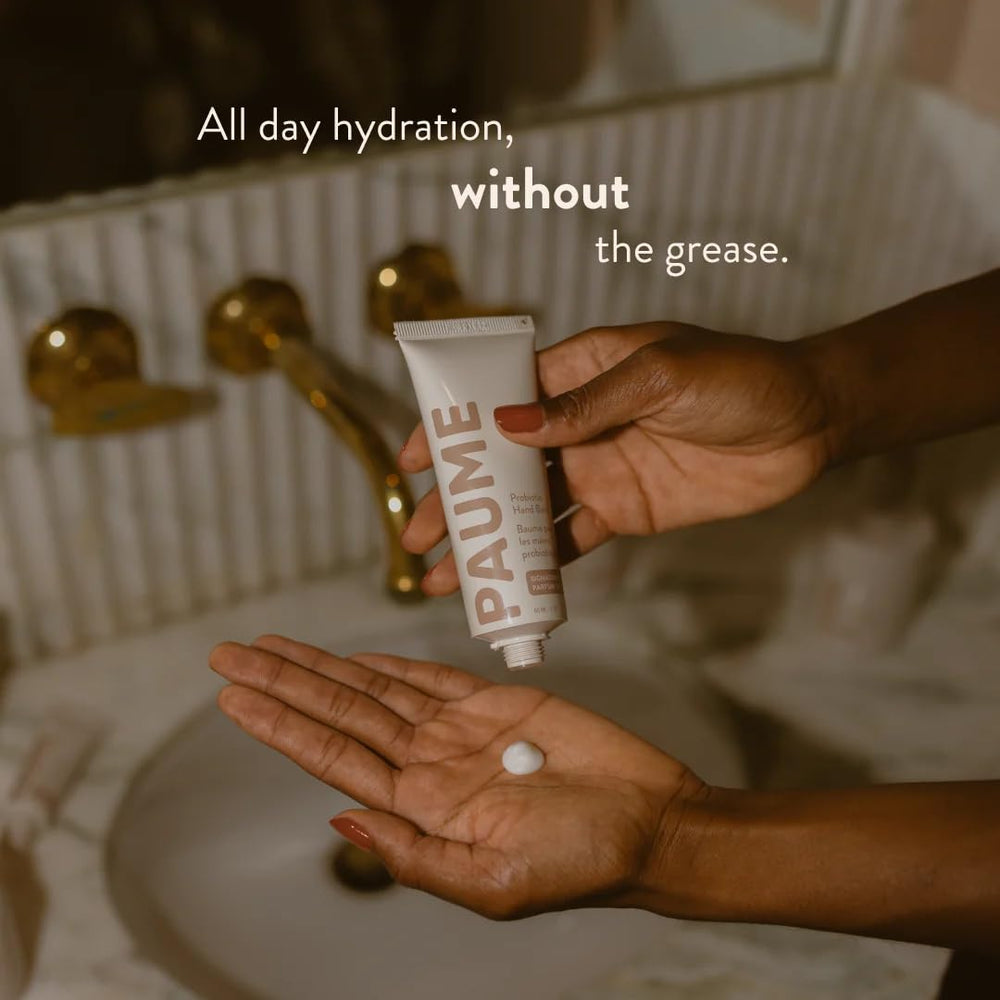 PAUME balm being applied shows fast absorption for convenient use.