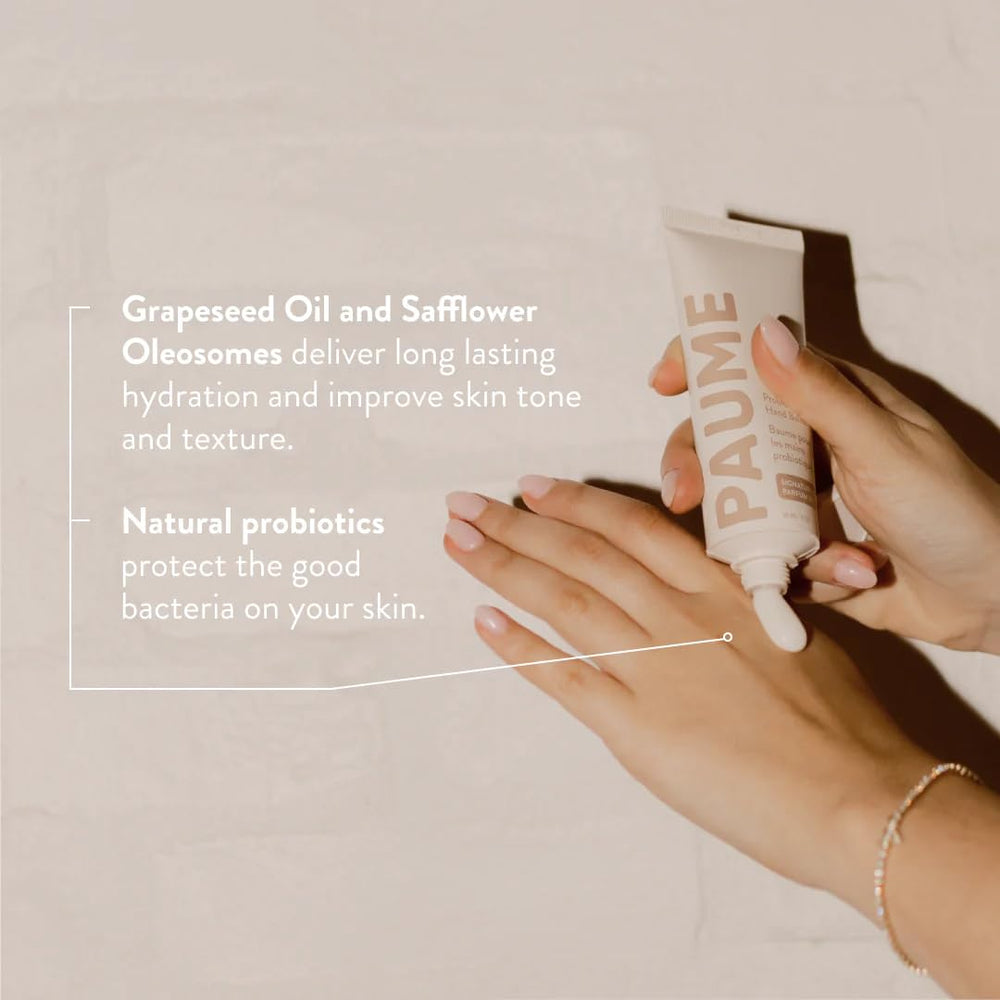 Scent experience includes citrus, rosemary, lavender, and cedar in PAUME balm.