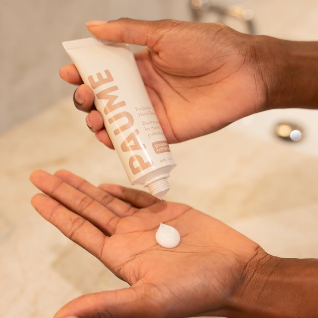 Texture close-up reveals lightweight, non-greasy feel of PAUME balm.