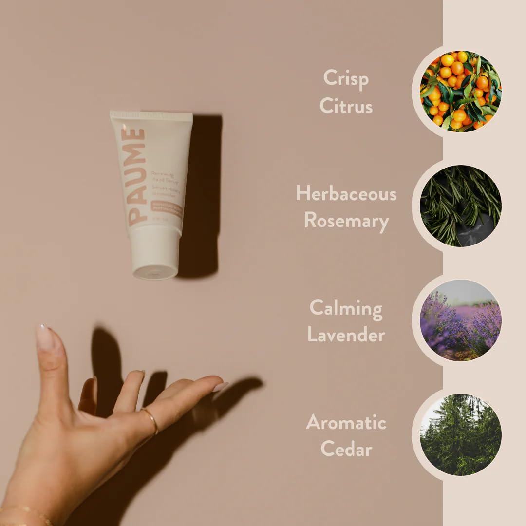 PAUME Renewing Hand Serum with signature scent hints of citrus, rosemary, lavender
