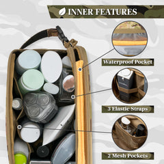 PAVILIA bag showing dry-wet separation pocket for organized packing.