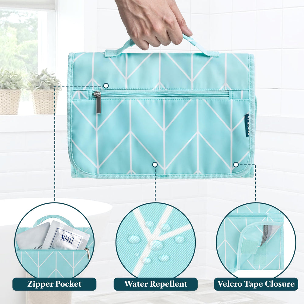 PAVILIA waterproof fabric protects contents during travel.