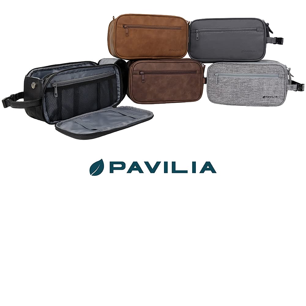 PAVILIA Toiletry Bag wipes clean easily after use, keeping hygiene items tidy.