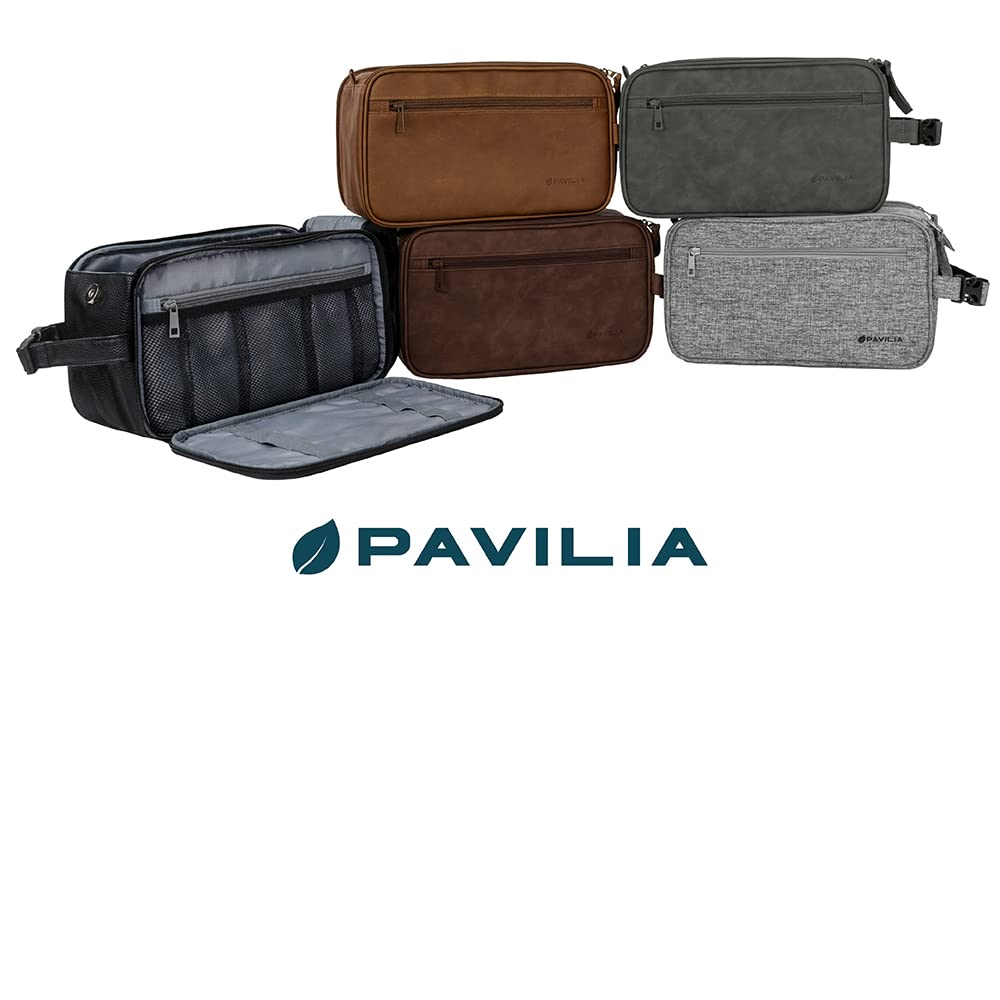 PAVILIA Toiletry Bag Full Capacity fits all shaving and shower tools.