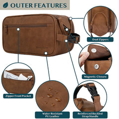PAVILIA Toiletry Bag hanger clip design keeps it accessible in hotel bathrooms.