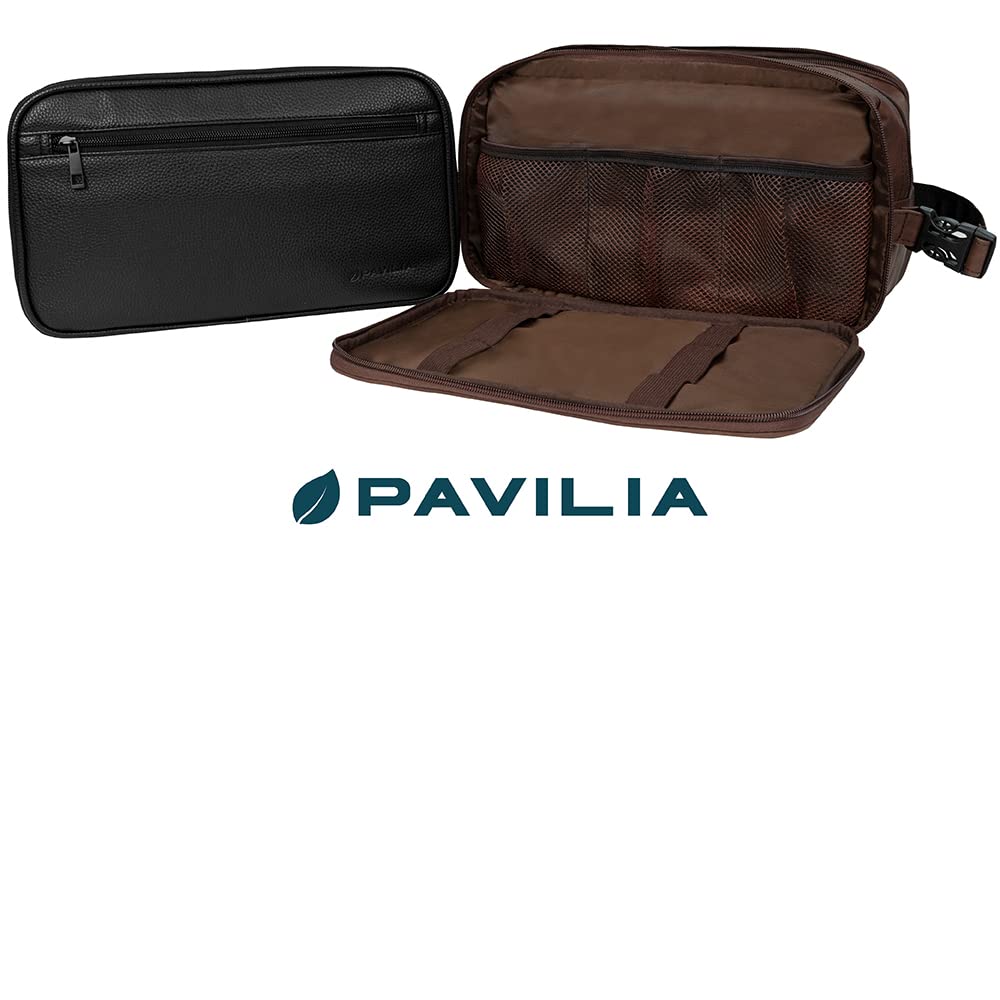 PAVILIA toiletry bag compact design fits luggage and backpacks for travel