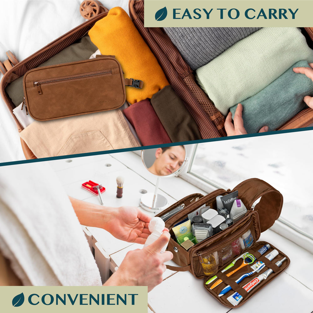 PAVILIA Toiletry Bag large capacity holds shaving kits and cosmetics