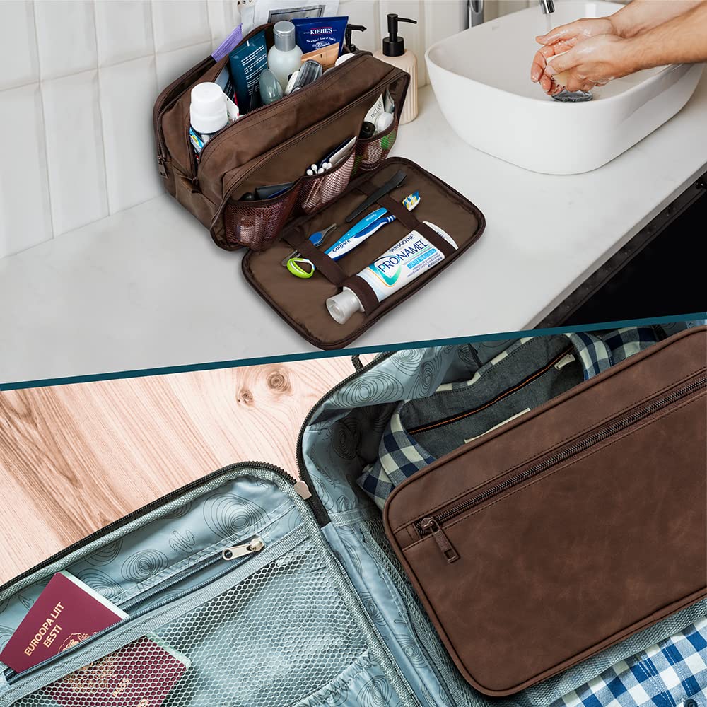 PAVILIA toiletry bag large capacity fits shaving kits and toiletries for trips