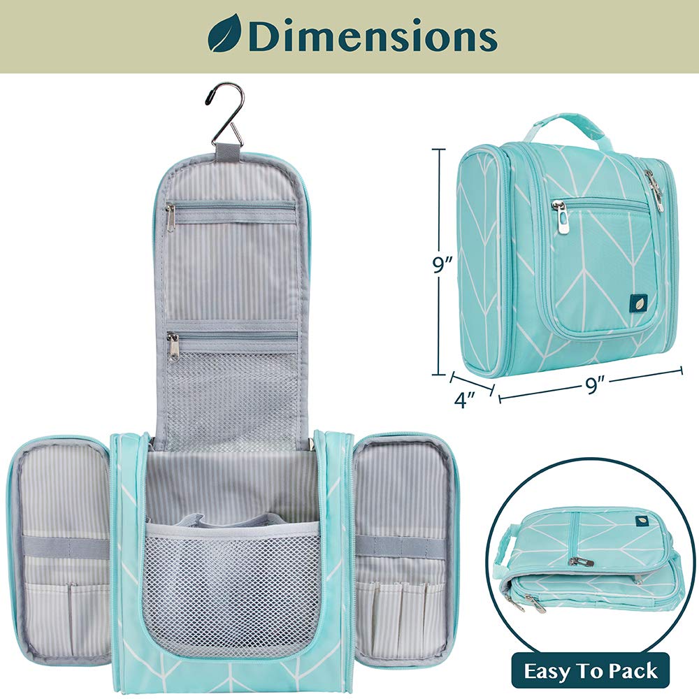 PAVILIA large central compartment holds skincare and bottles for travel.