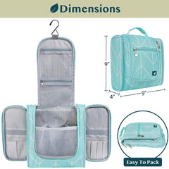 PAVILIA large central compartment holds skincare and bottles for travel.