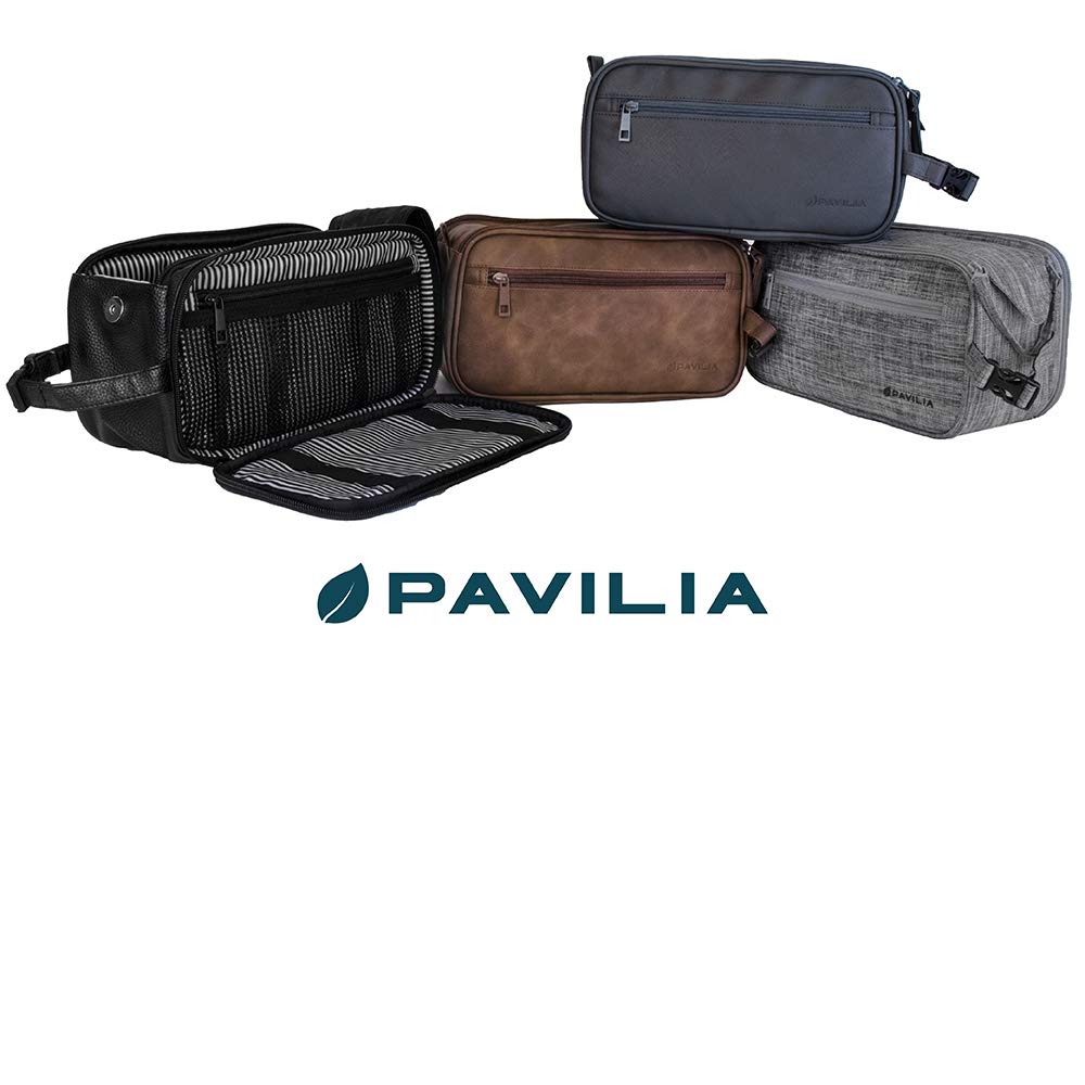 PAVILIA Toiletry Bag offers large capacity for shaving kits and toiletries.