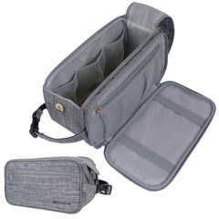 PAVILIA Toiletry Bag for Men with large opening enables quick access while traveling.