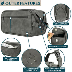 PAVILIA Toiletry bag side pocket design for organized travel storage