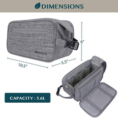 PAVILIA Toiletry Bag shows side pockets and elastic bands keep grooming items secured.