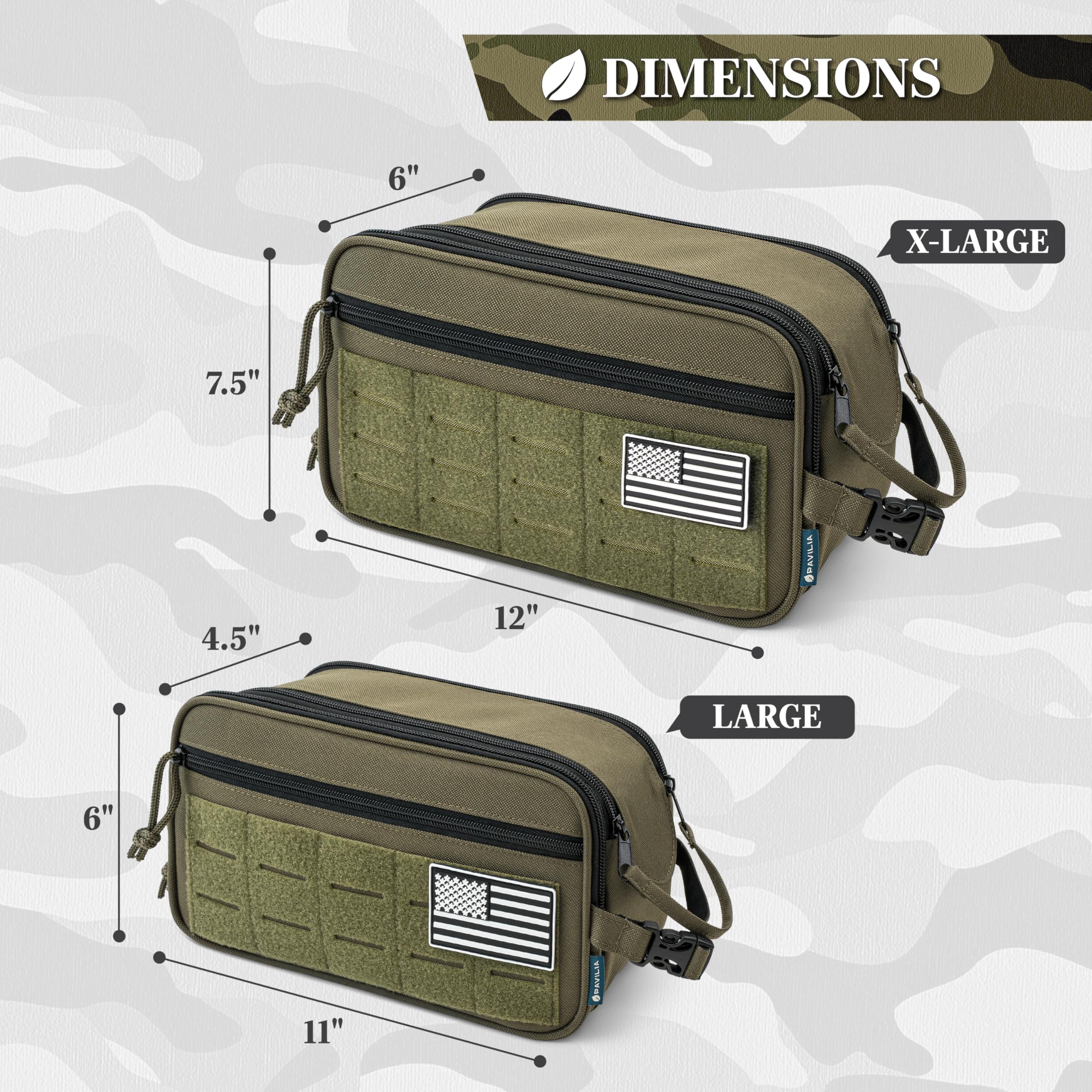 PAVILIA MOLLE straps on back allow attaching gear to packs