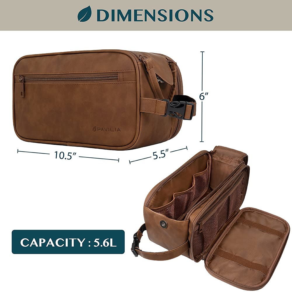PAVILIA Toiletry Bag side pockets organize brushes and razors on the go.