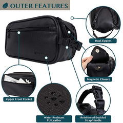 PAVILIA Toiletry Bag water-resistant material protects contents during travel