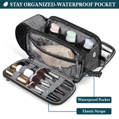 PAVILIA Toiletry Bag PU leather water-resistant keeps contents protected on journeys.