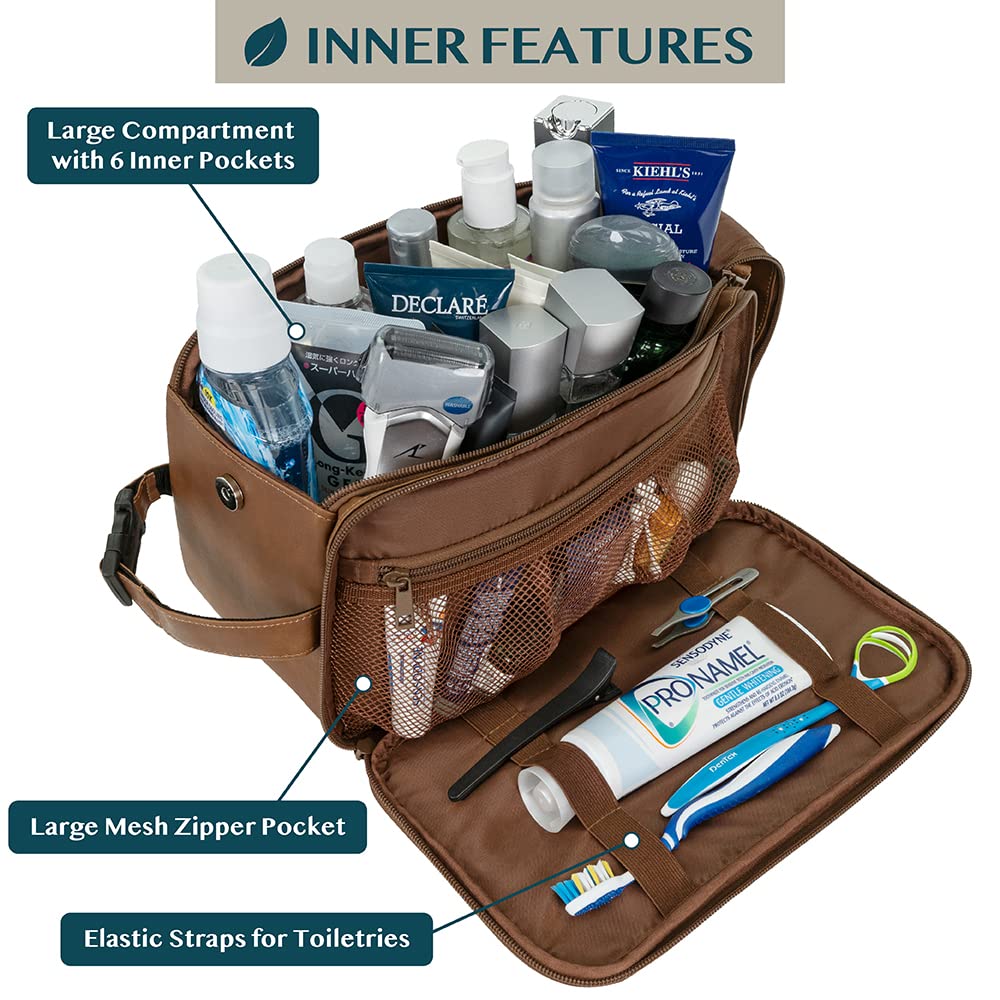 PAVILIA Toiletry Bag Water-Resistant exterior protects contents during travel.