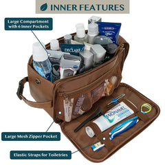 PAVILIA Toiletry Bag Water-Resistant exterior protects contents during travel.