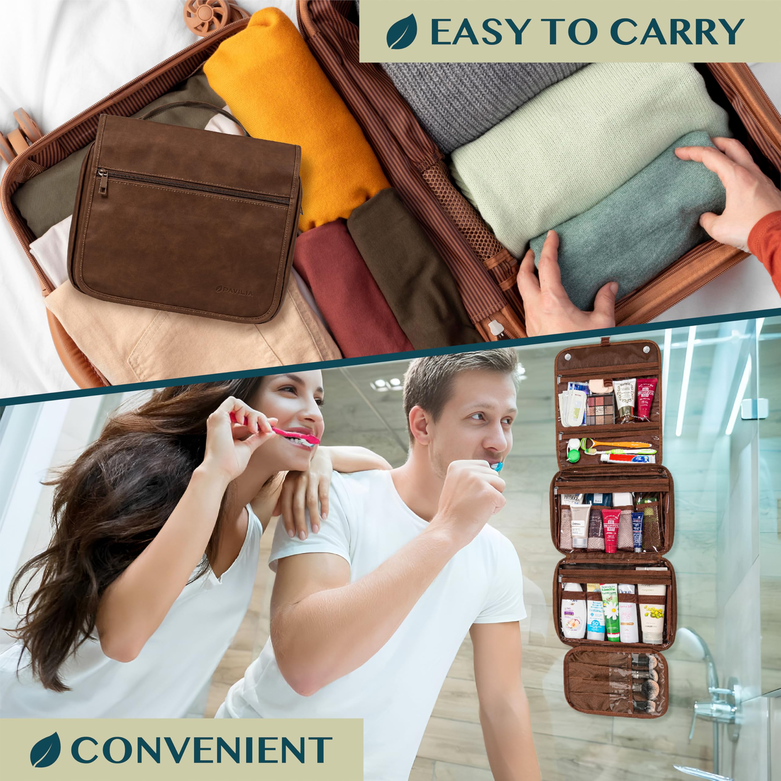 PAVILIA transparent pockets offer quick content visibility.