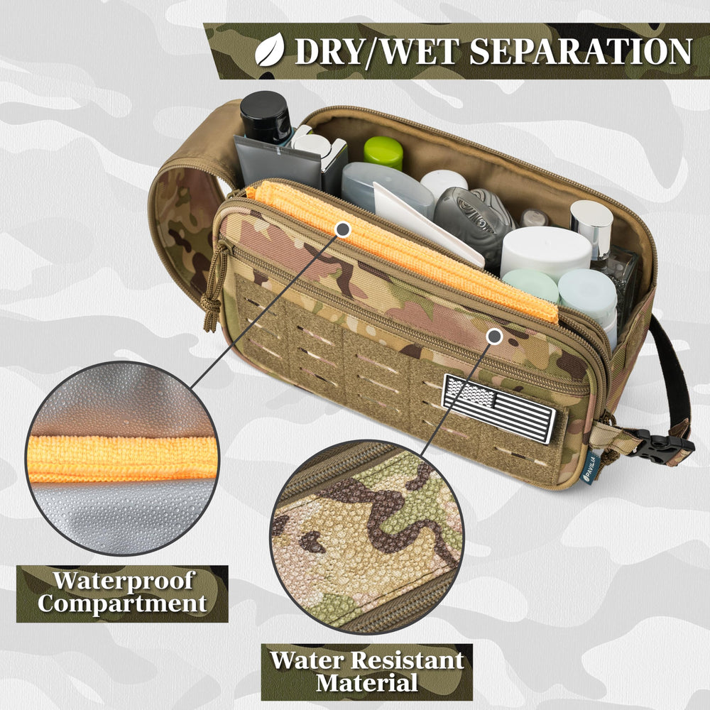 PAVILIA XL toiletry bag opened to reveal large main compartment for grooming essentials.