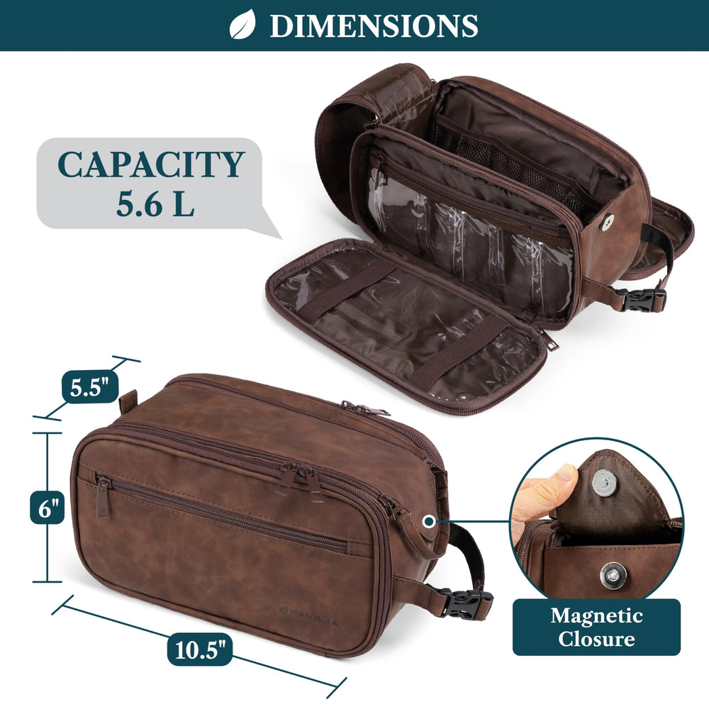 PAVILIA toiletry bag wet/dry separation helps keep toiletries tidy