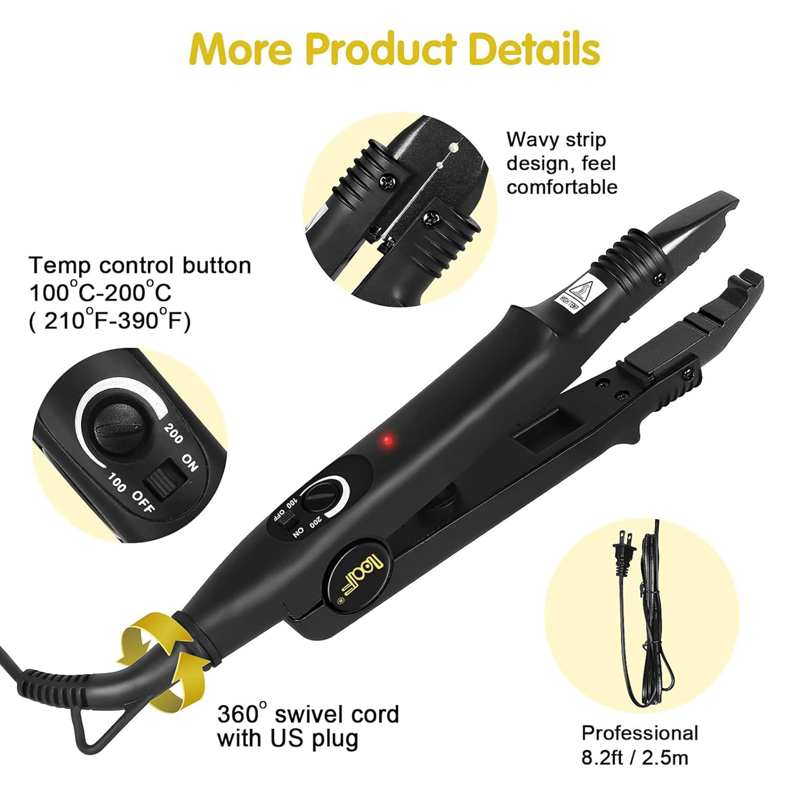 PAWACA salon-grade heat iron with adjustable temperature range