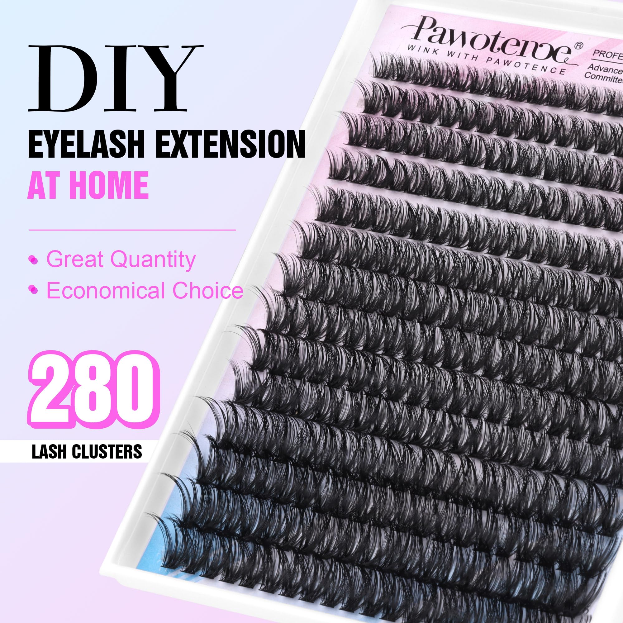 Pawotence 50D lashes with 0.07D fibers deliver soft, durable volume for everyday wear.