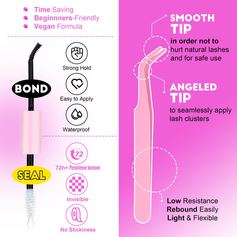 Pawotence 9-16mm lash clusters for customizable styles.