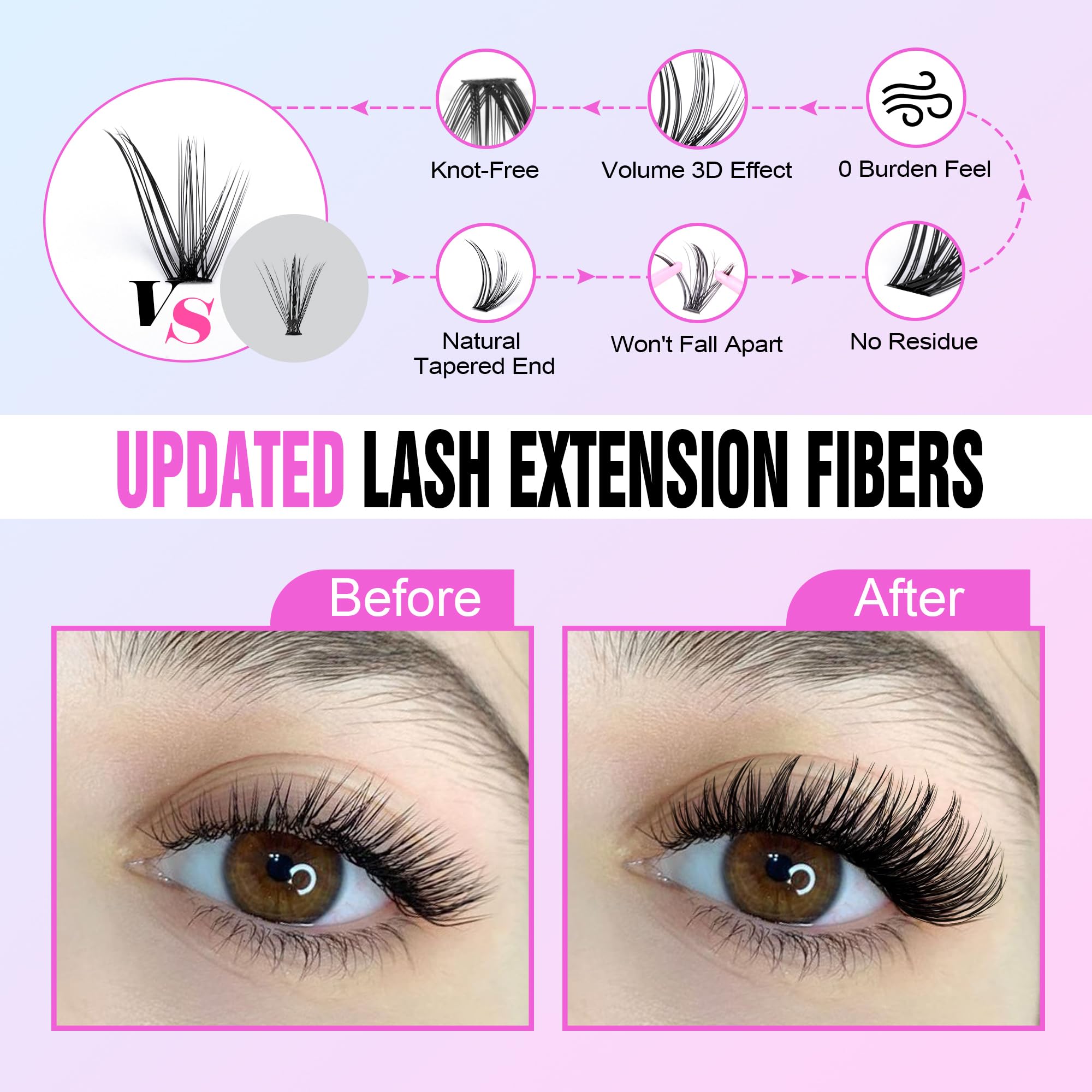 Pawotence cat-eye 9-16mm clusters for dramatic eye-opening looks.