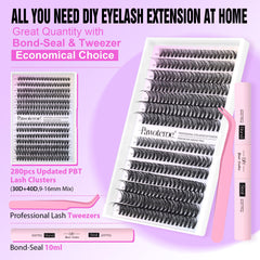 Pawotence cluster lashes 30D-40D offer natural-looking volume.