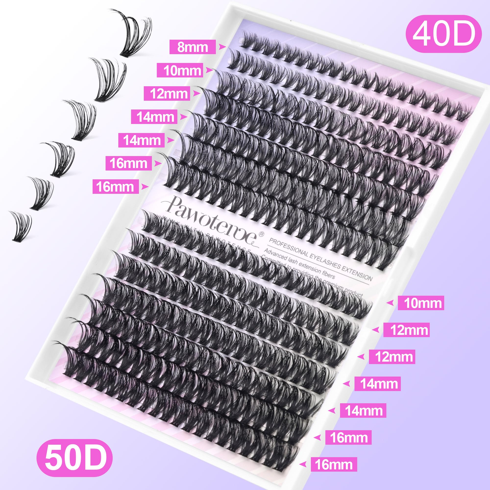 Pawotence full lash look for a night out with customizable lengths.