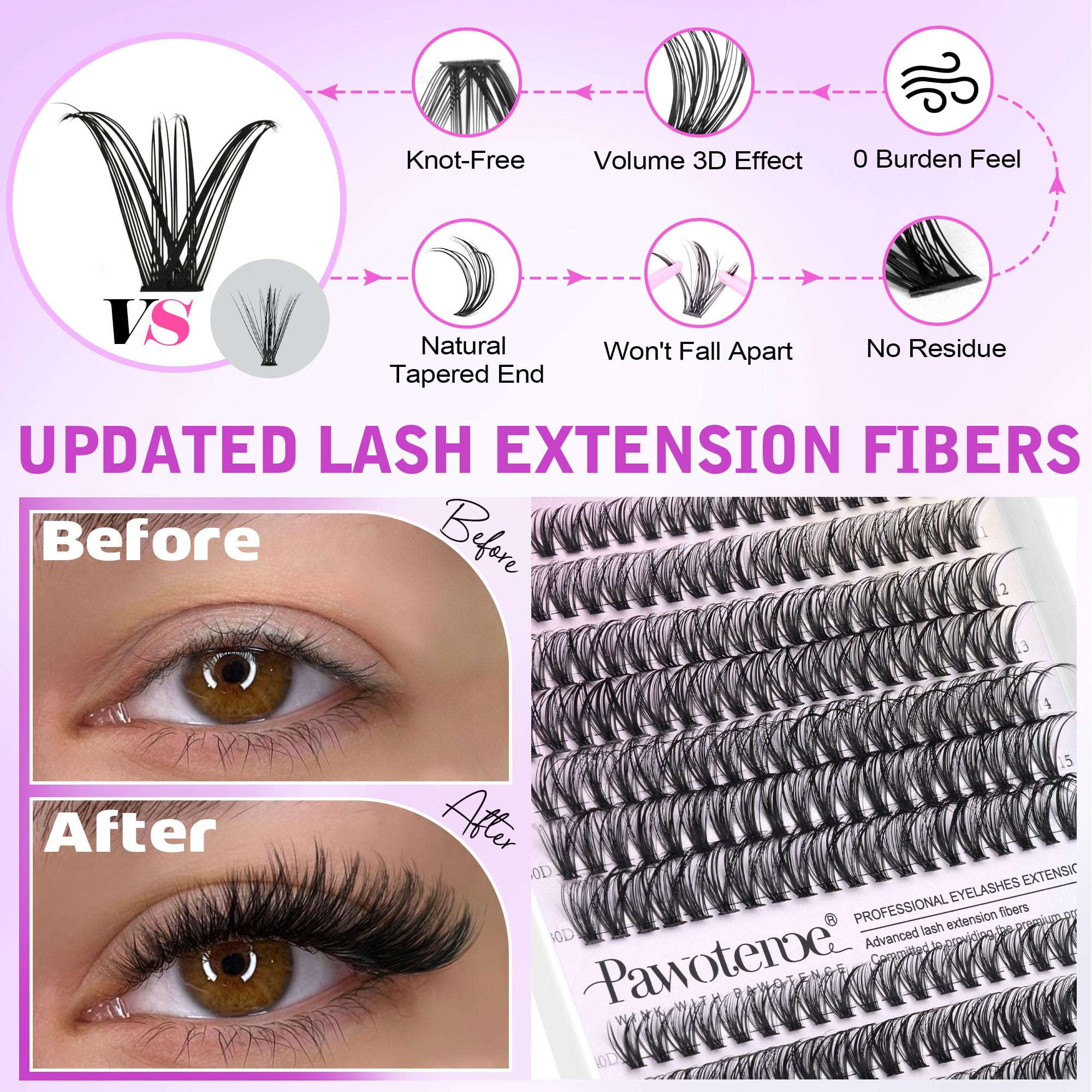 Pawotence lash applicator tweezers for precise DIY placement.