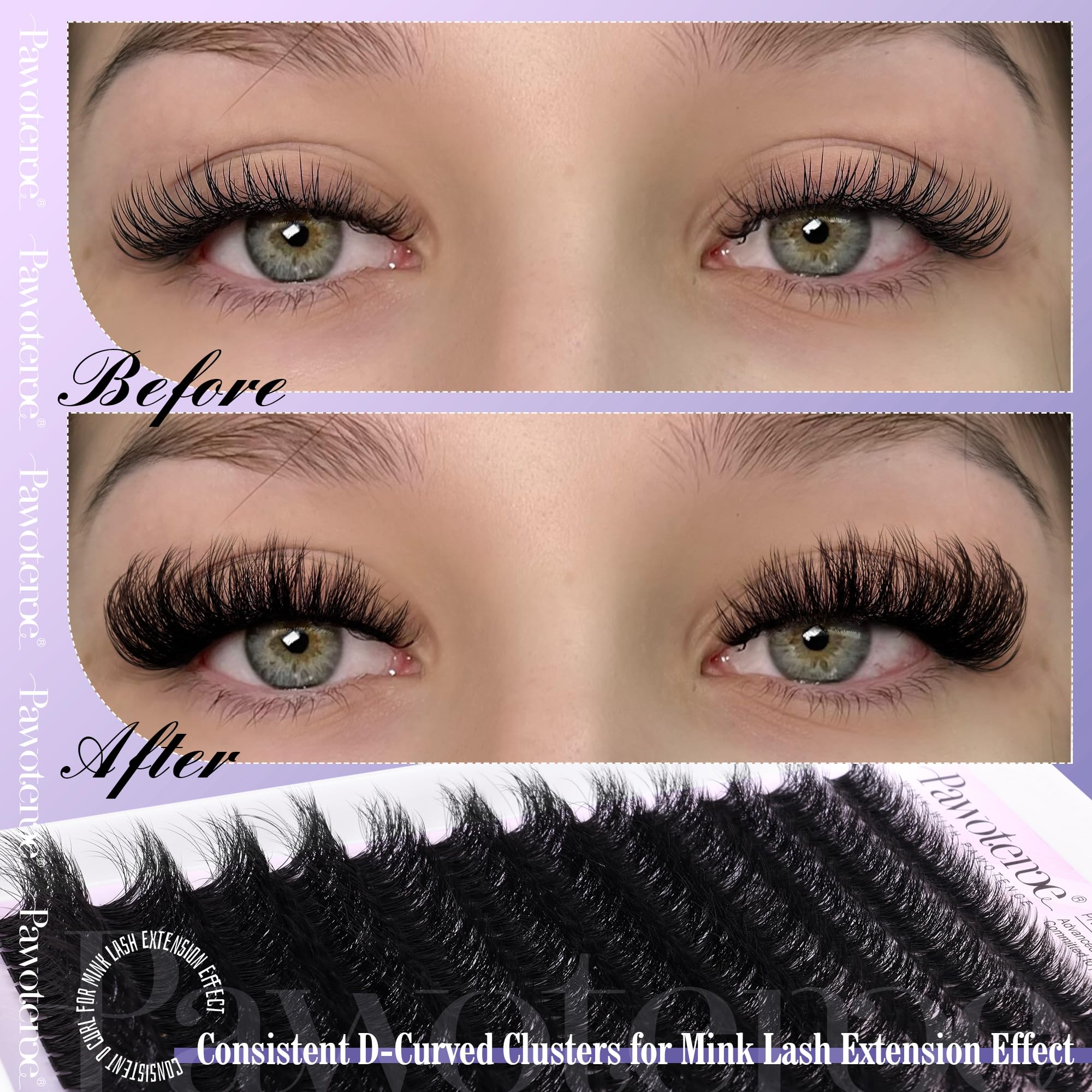 Pawotence lash applicator tweezers simplify precise cluster placement.