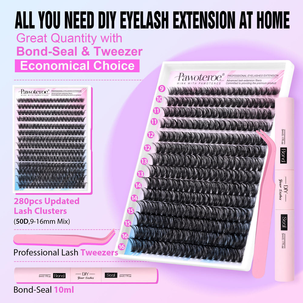 Pawotence lash bond and seal bottle shown for long lasting hold and tidy finish
