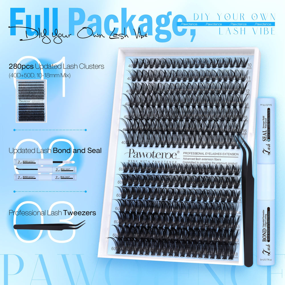 Pawotence lash bond and seal for secure wear and smoother application