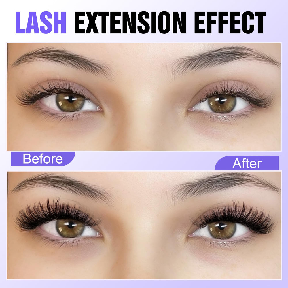 Pawotence Lash Clusters 0.07D band close-up demonstrates lightweight clusters for comfortable wear.
