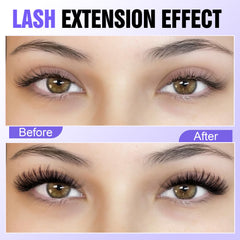 Pawotence Lash Clusters 0.07D band close-up demonstrates lightweight clusters for comfortable wear.