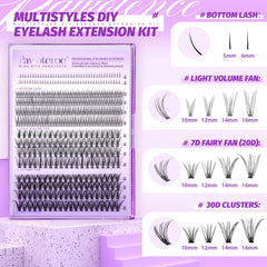 Pawotence lash clusters 20D 30D variety for customizable looks
