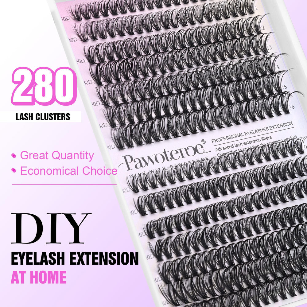 Pawotence Lash Clusters 30d-40d different lengths enable customizable volume