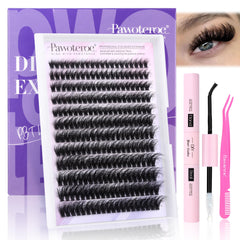 Pawotence lash clusters 80D full kit for easy at-home eye-enhancement.