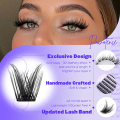 Pawotence Lash Clusters closeup highlights soft fibers for natural-looking fullness