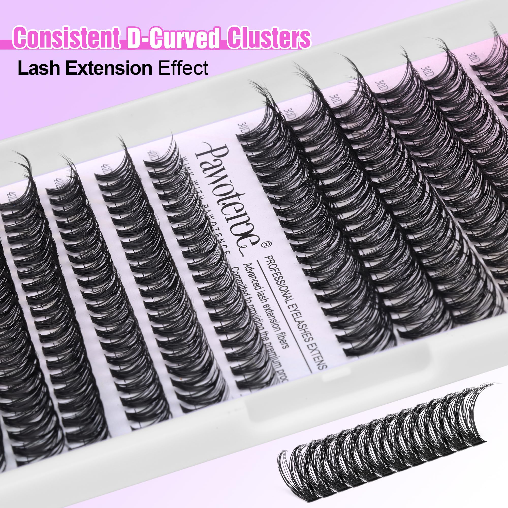 Pawotence Lash Clusters DIY eyelash extension in action for salon-free results