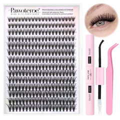 Pawotence Lash Extension Kit 280pcs cluster lashes provide natural-looking fullness for daily wear.