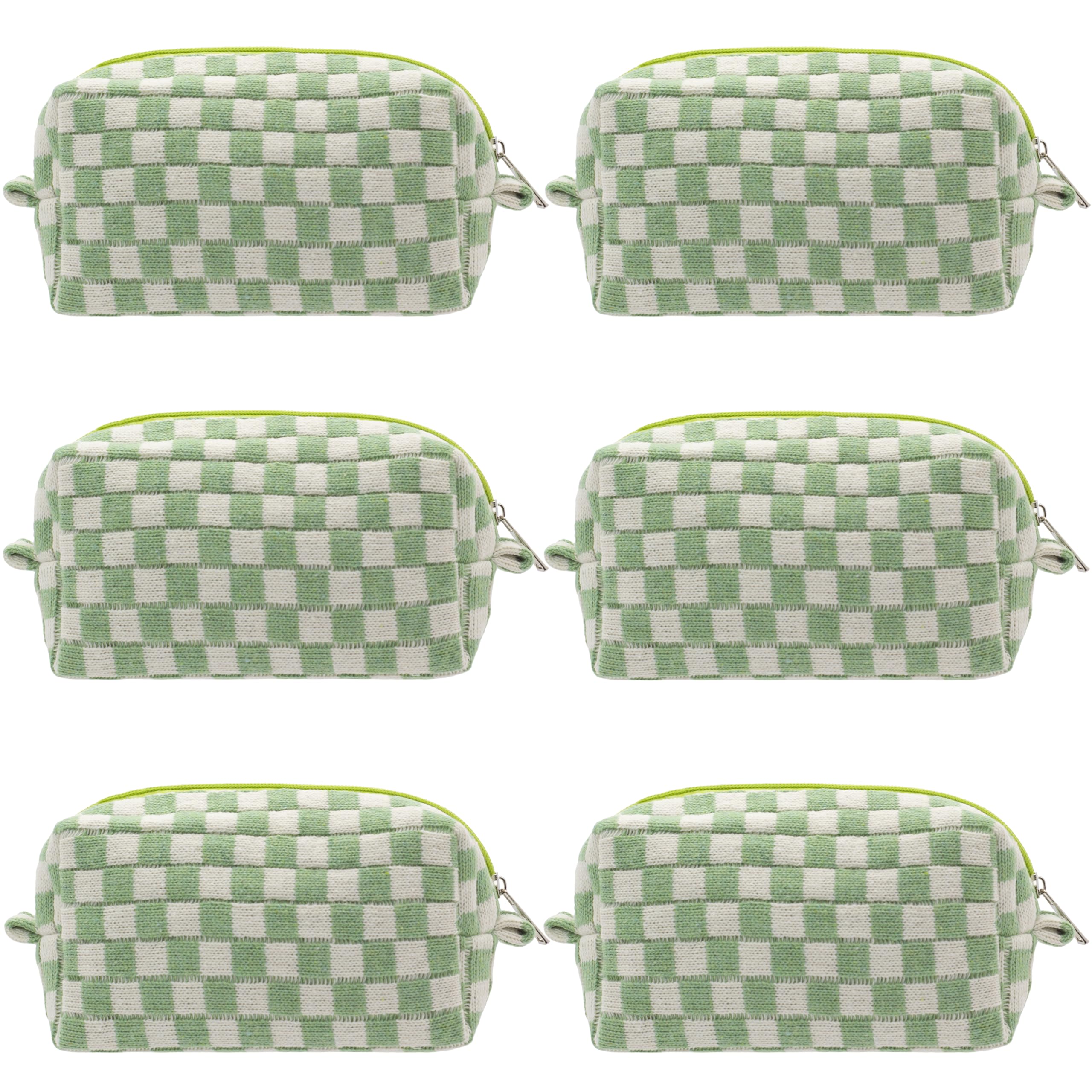 PAZIMIIK checkered makeup bag front view for easy purse organization